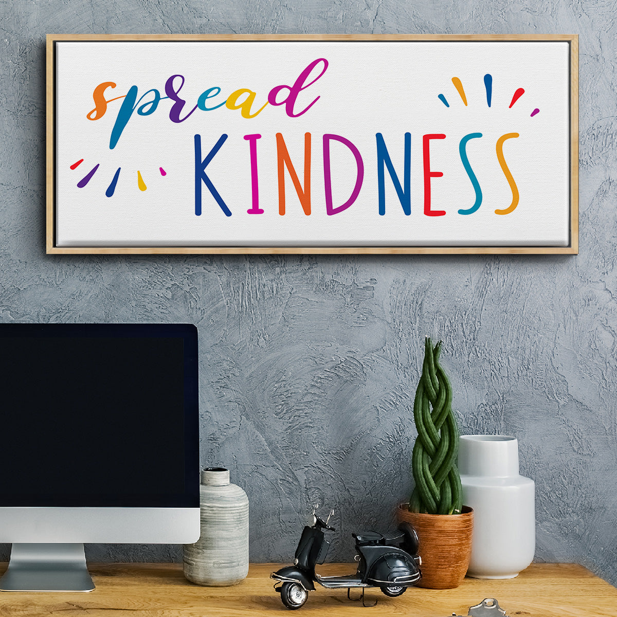 Rainbow Kindness - Floater Framed Canvas Print
