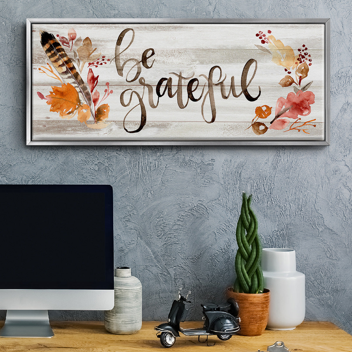 Grateful  - Floater Framed Canvas Print