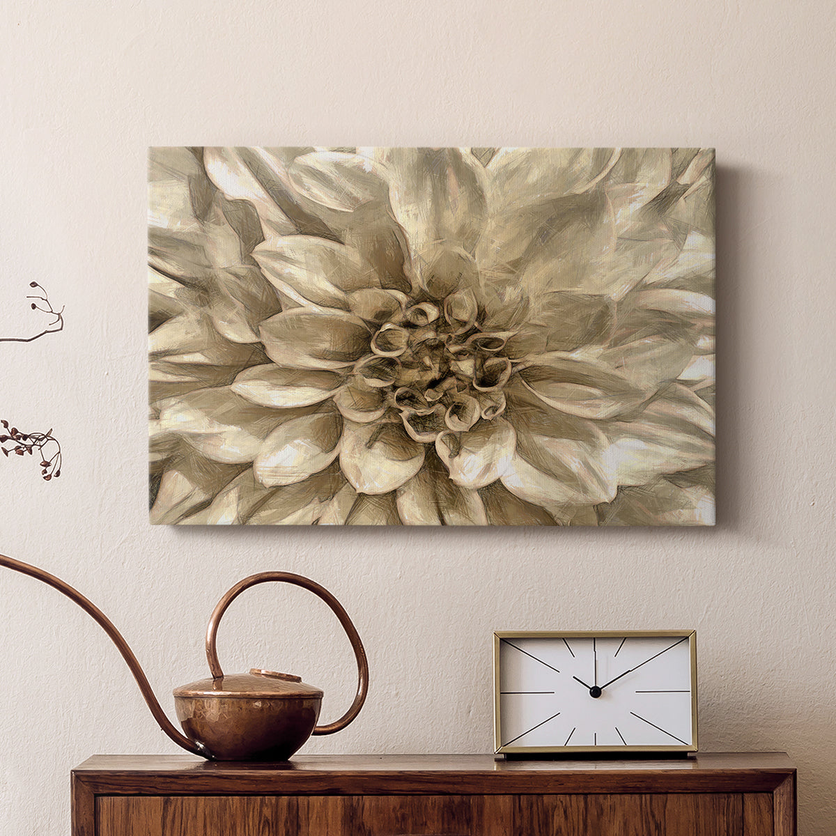 Neutral Wall Flower I - Canvas Art Print