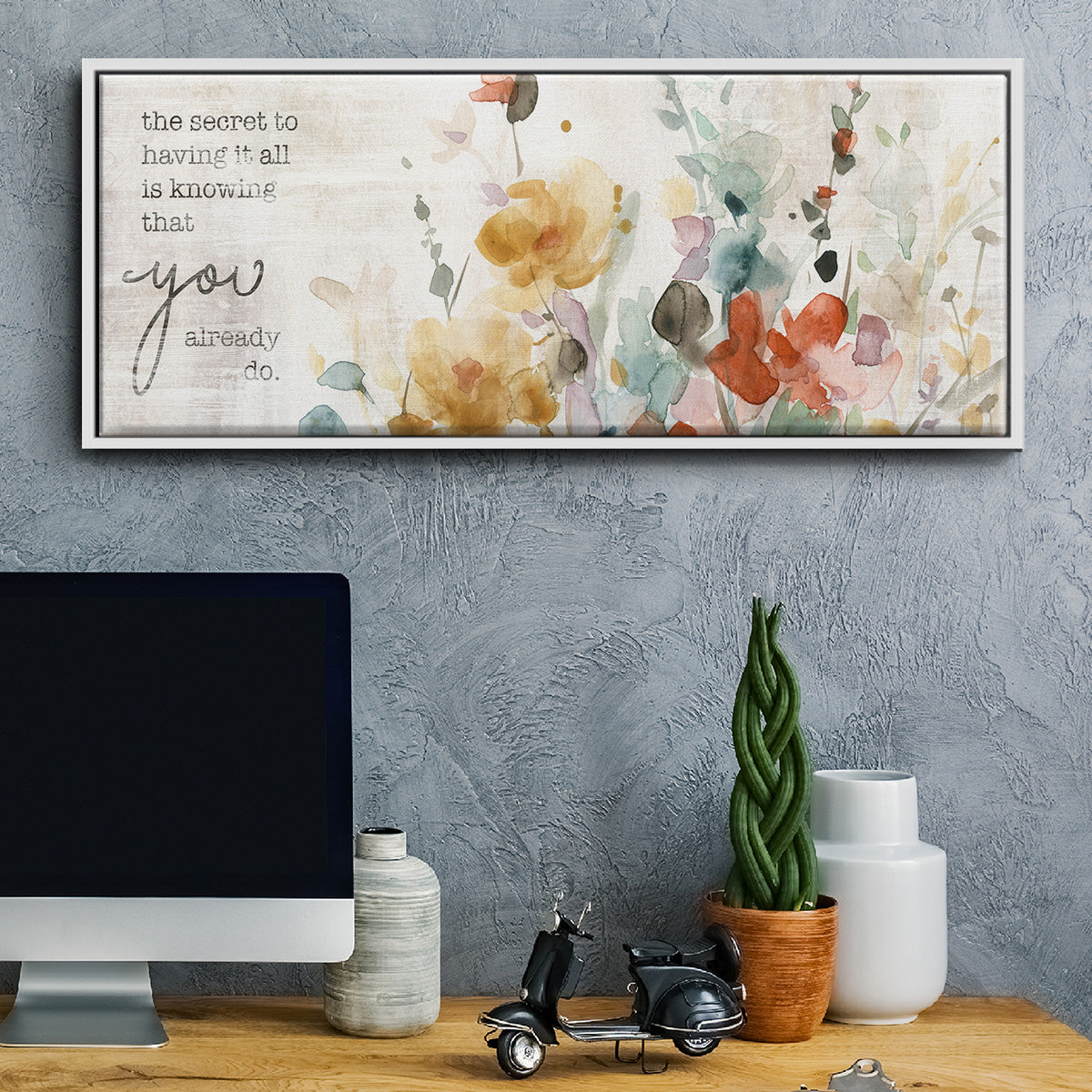 Full Bloom Verse - Floater Framed Canvas Print