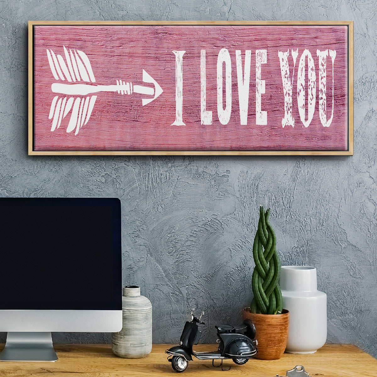 I Love You - Floater Framed Canvas Print