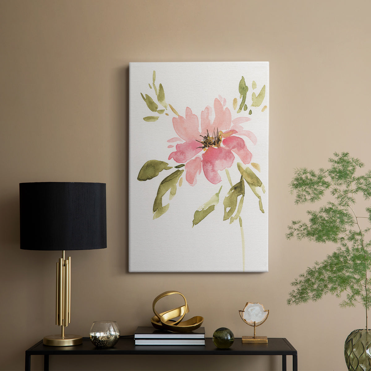 One Pink Bloom II - Canvas Art Print