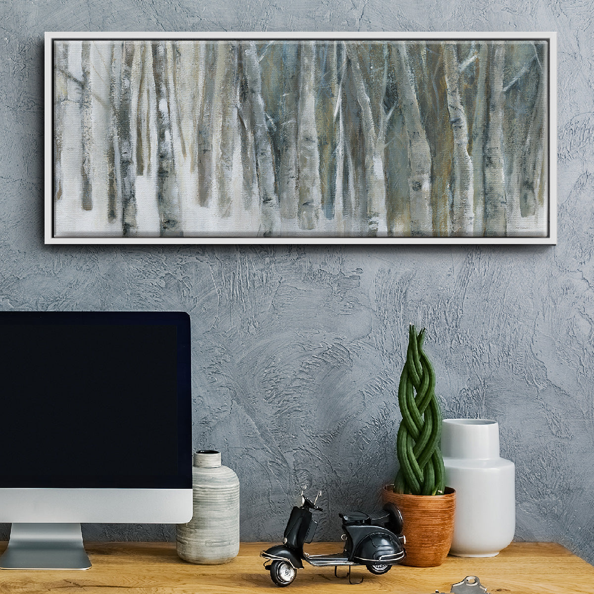 Banff Birch Grove - Floater Framed Canvas Print