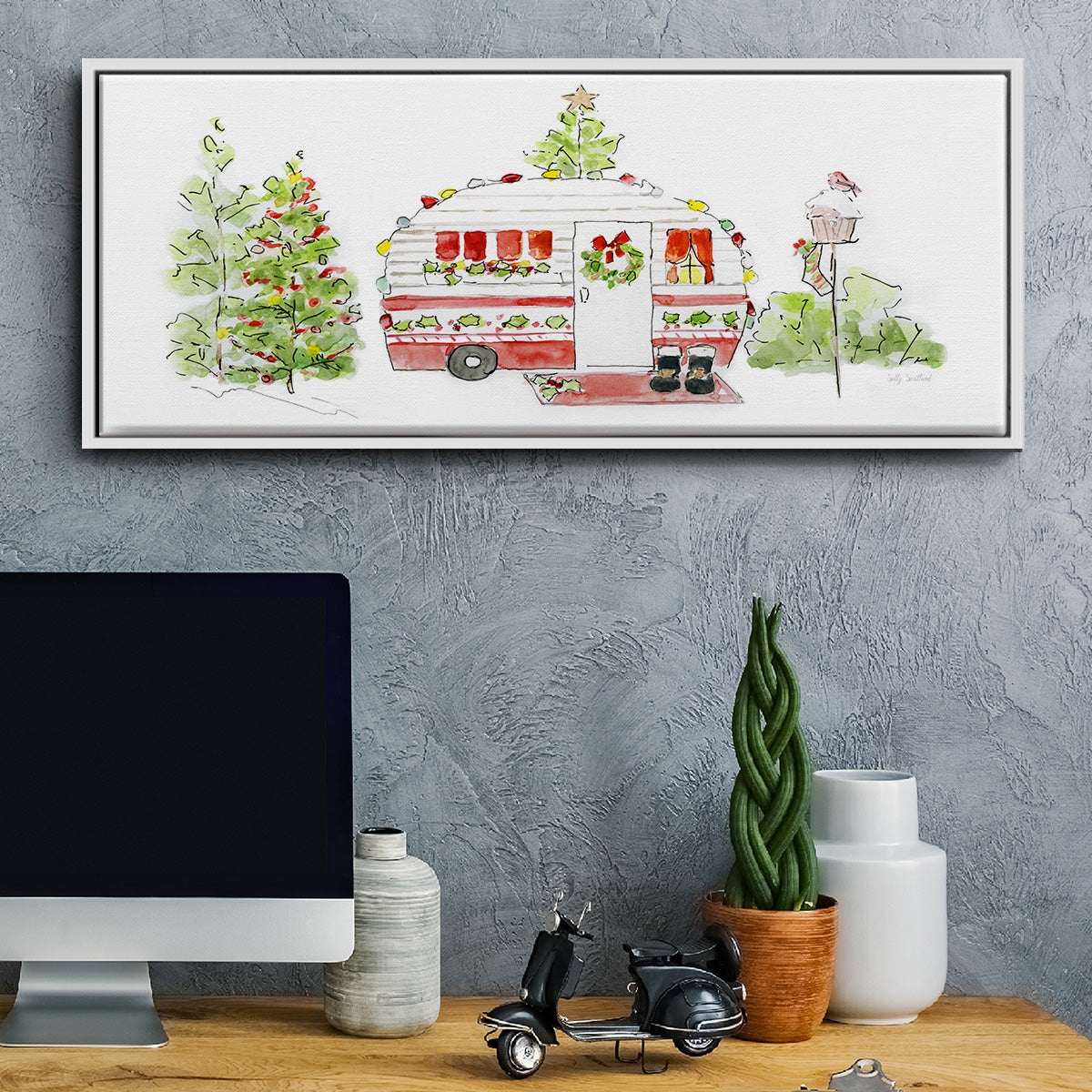 Holiday Camper II - Floater Framed Canvas Print