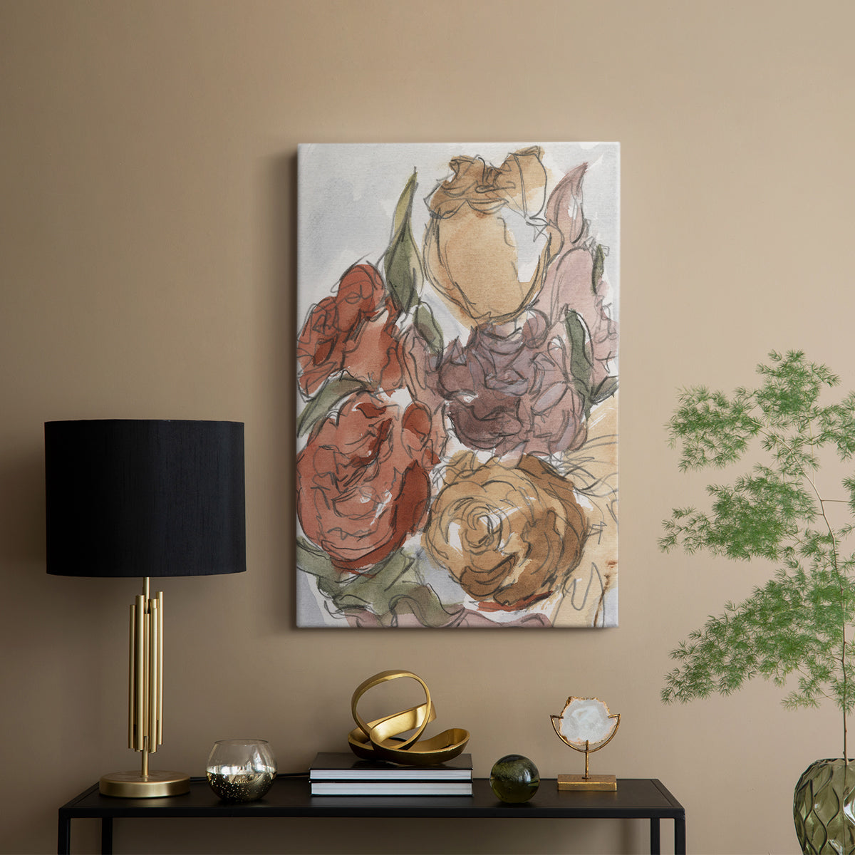 Cropped Floral Arrangement II - Canvas Art Print