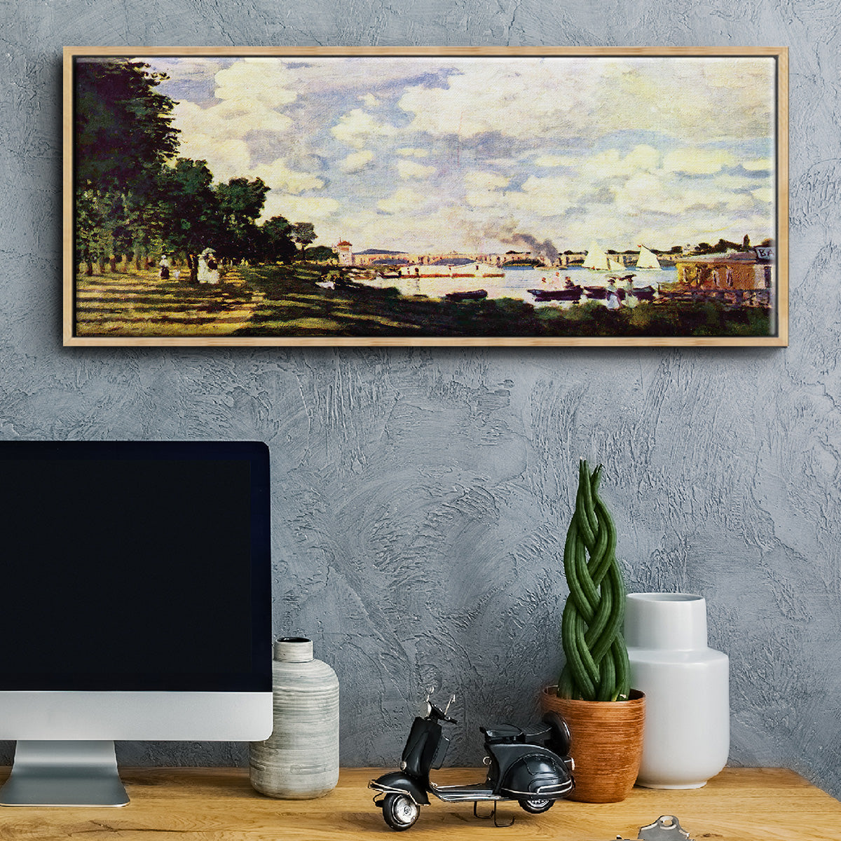 Sailing at Argenteuil - Floater Framed Canvas Print