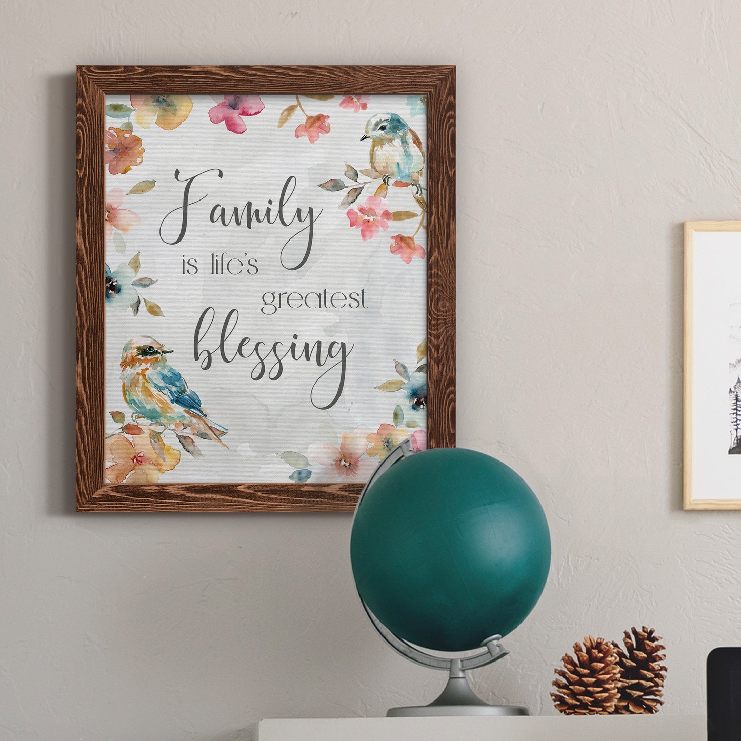 Spring Bird Blessing - Barnwood Framed Canvas Print