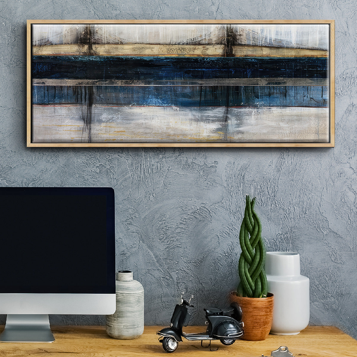 City Blue - Floater Framed Canvas Print