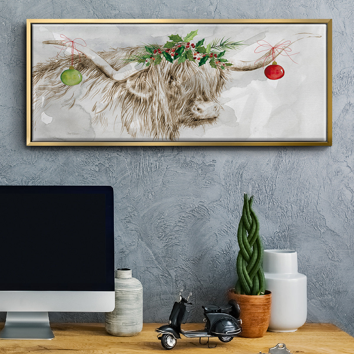 Highland Holidays - Floater Framed Canvas Print