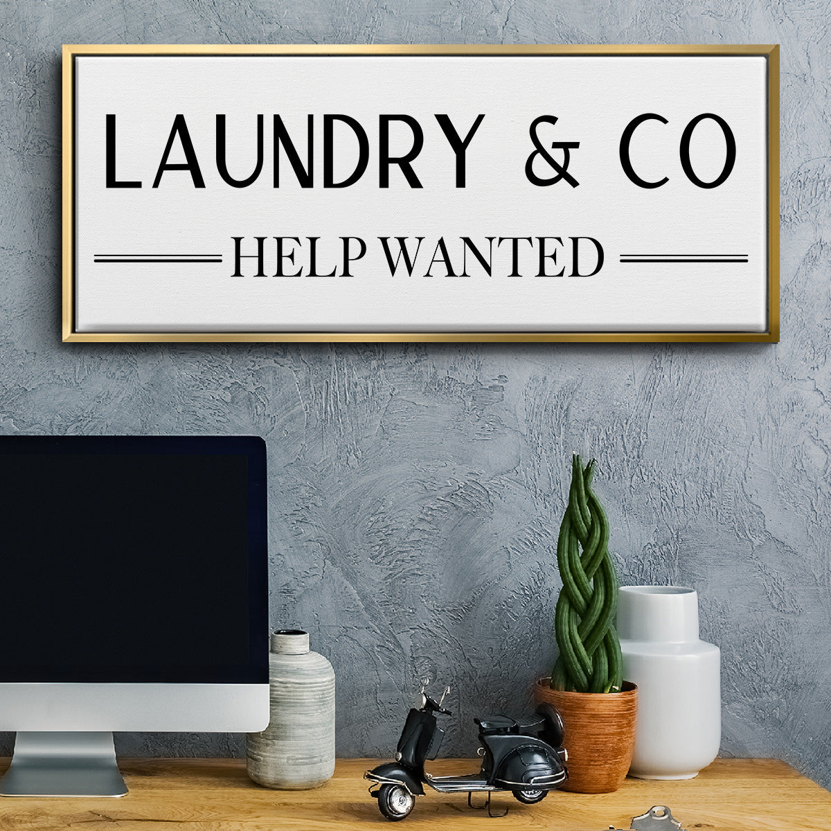 Help Wanted - Floater Framed Canvas Print