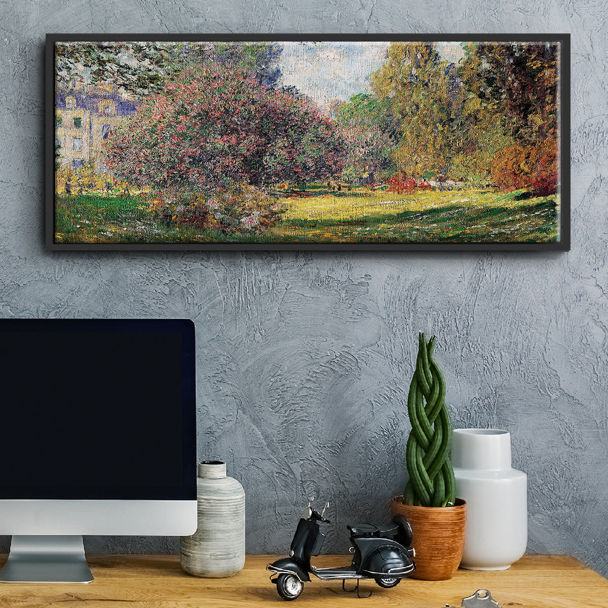 The Park - Floater Framed Canvas Print