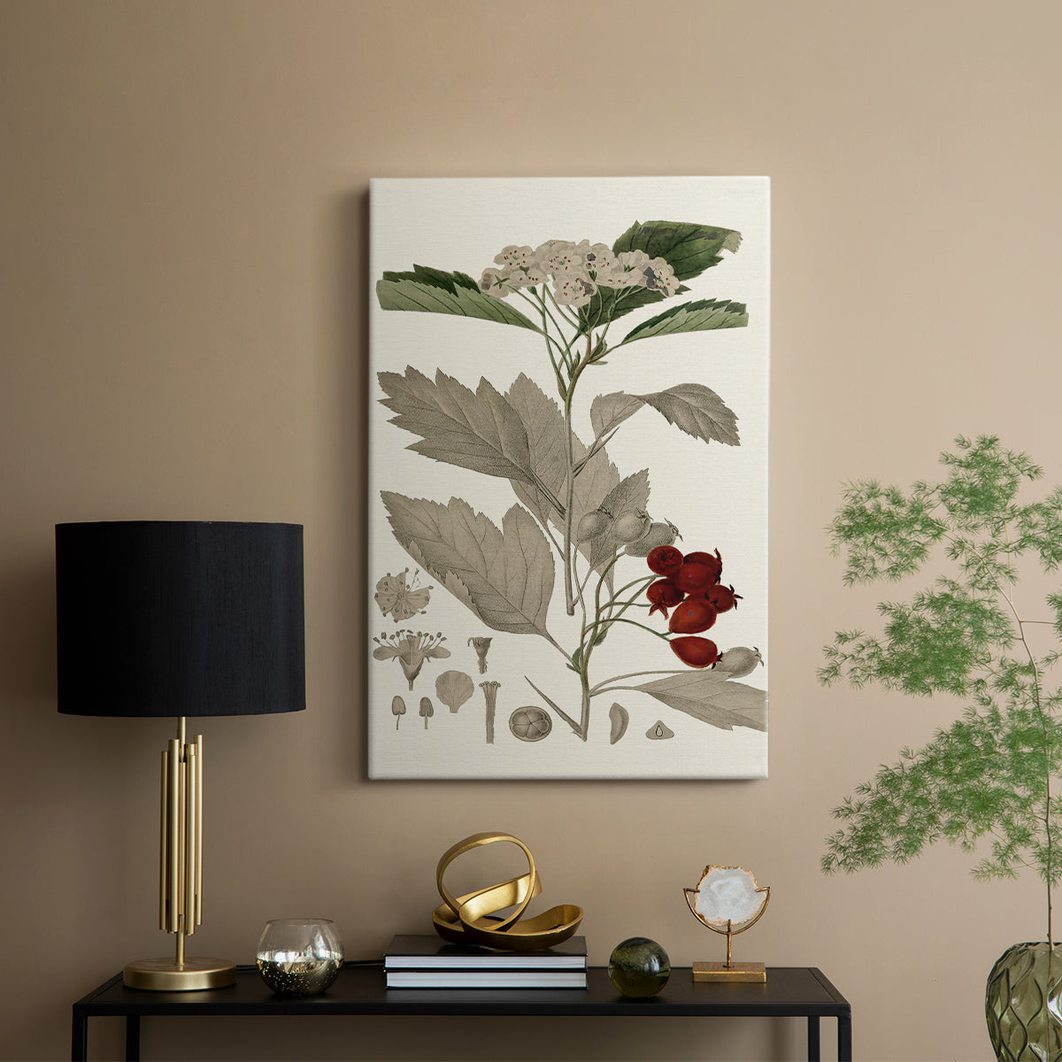 Leaves & Berries I - Canvas Art Print