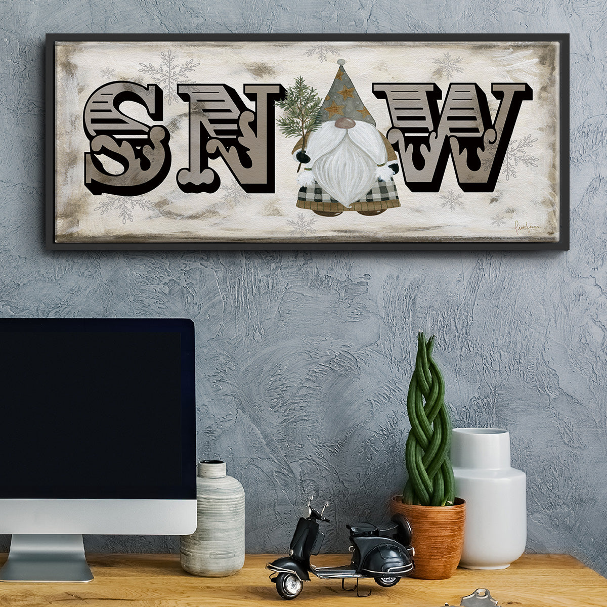 Winter Wonderland Friend Snow - Floater Framed Canvas Print
