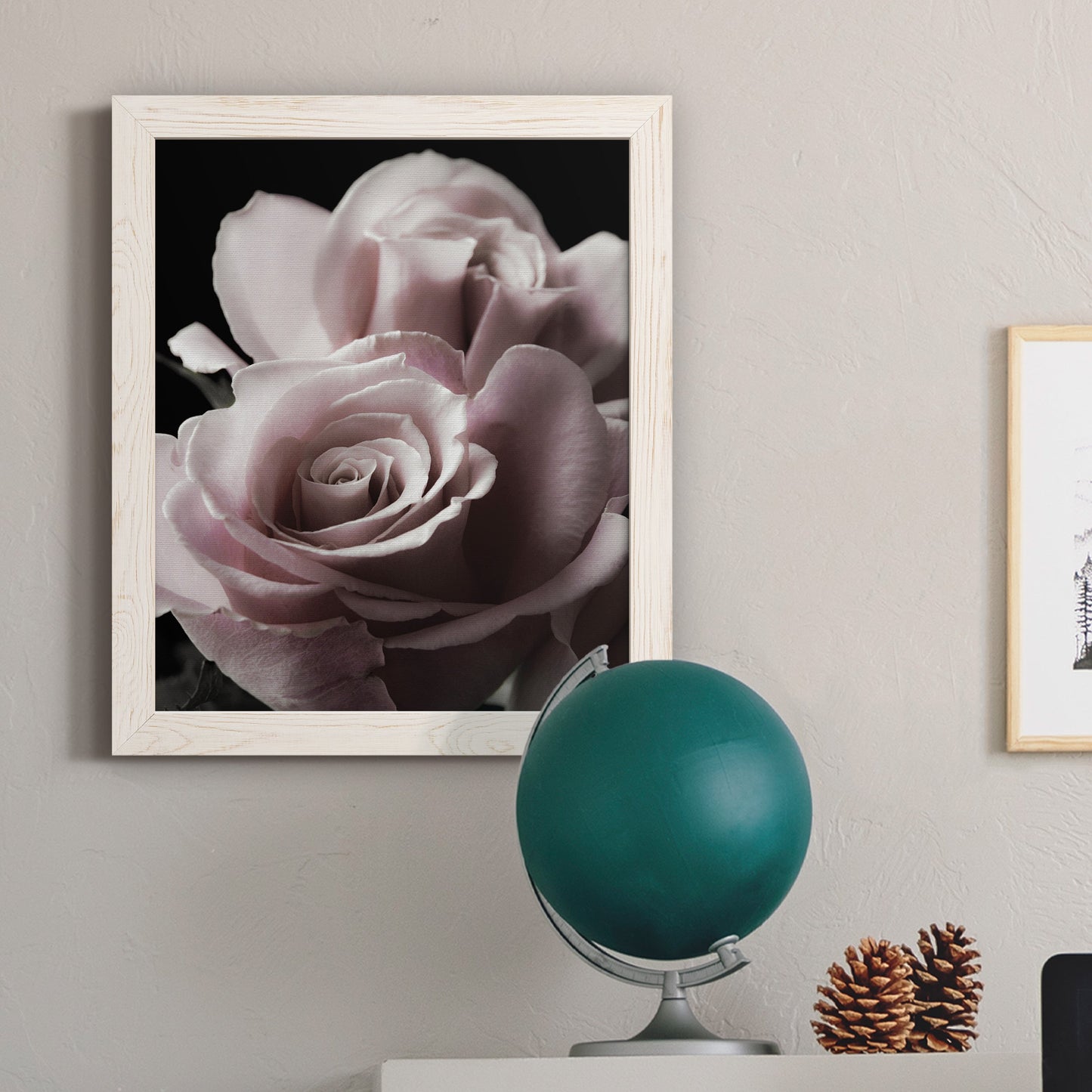 Rose Noir II - Premium Canvas Framed in Barnwood - Ready to Hang