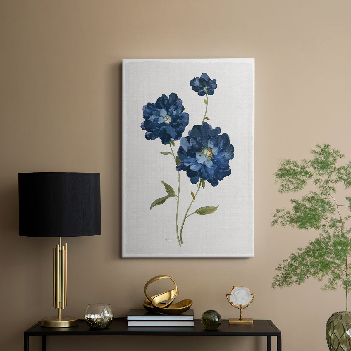 Blue Mums - Canvas Art Print