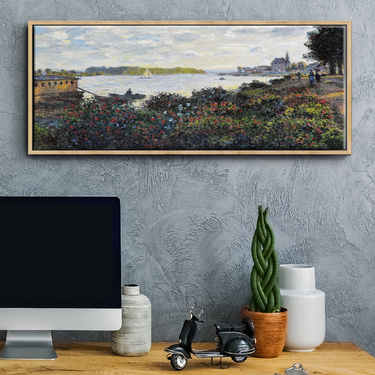 The Seine at Argenteuil, 1877 - Floater Framed Canvas Print