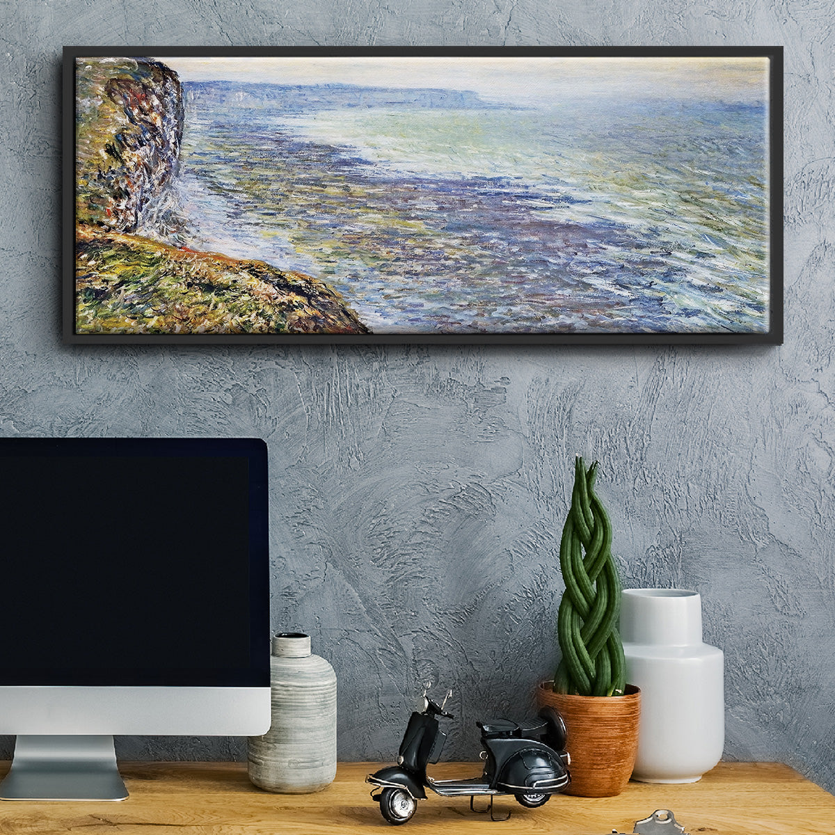 Seascape Near Fecamp, 1881 - Floater Framed Canvas Print