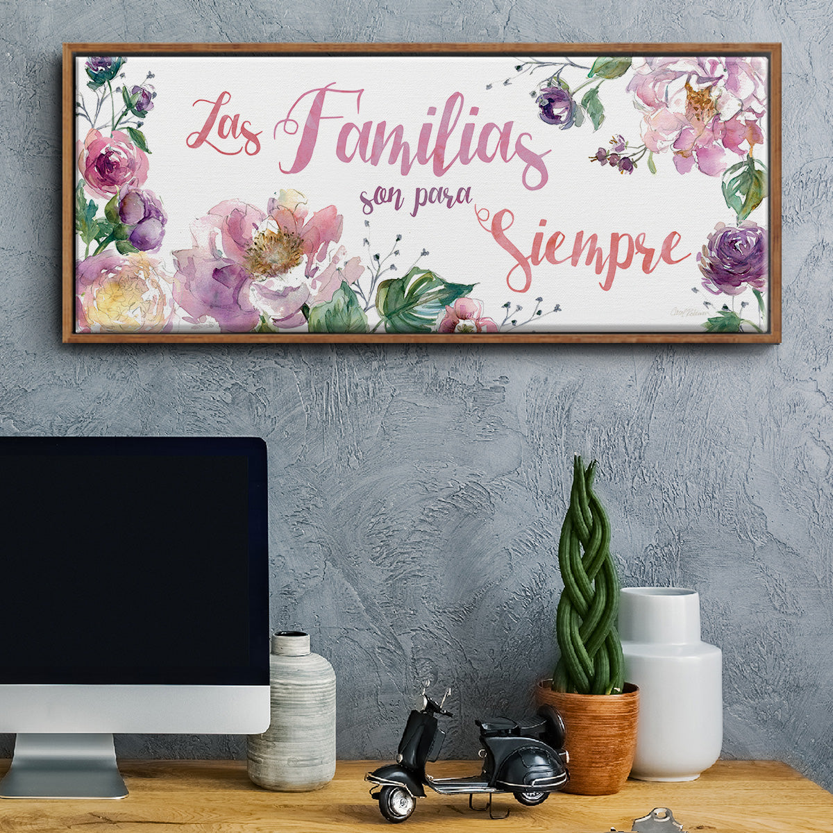 Familias Siempre - Floater Framed Canvas Print