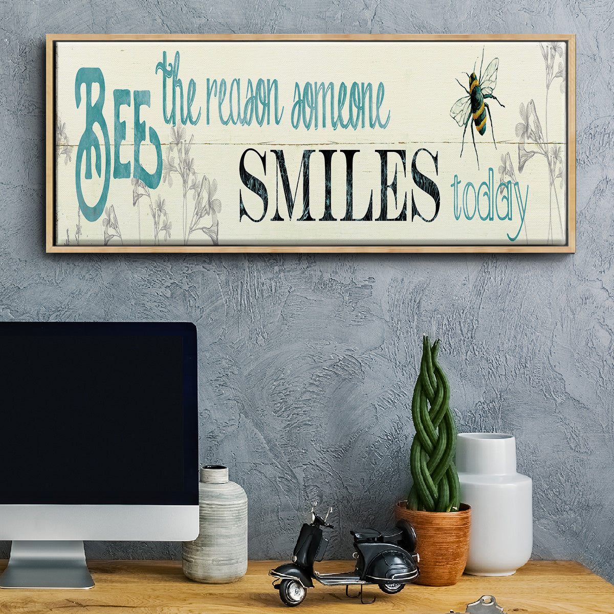 Bee The Reason - Floater Framed Canvas Print