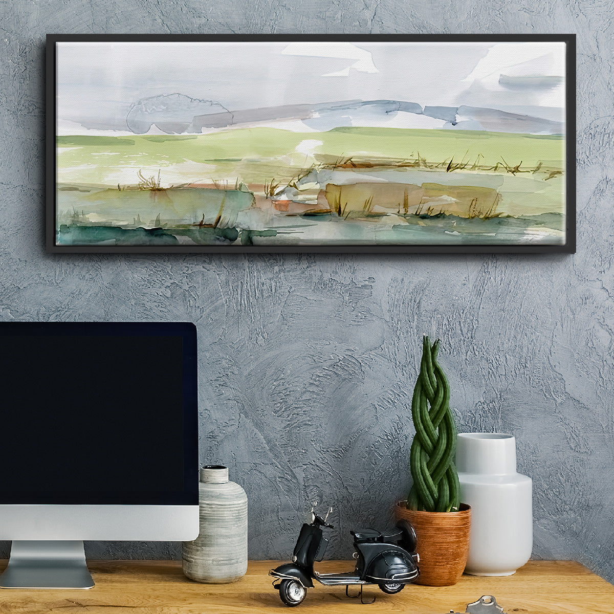 Pastel Inlet I - Floater Framed Canvas Print