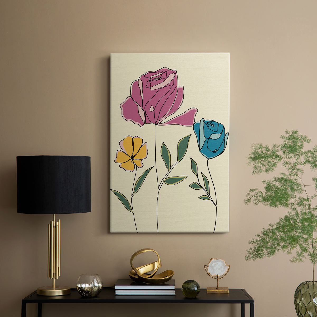 Colored Floral II - Canvas Art Print