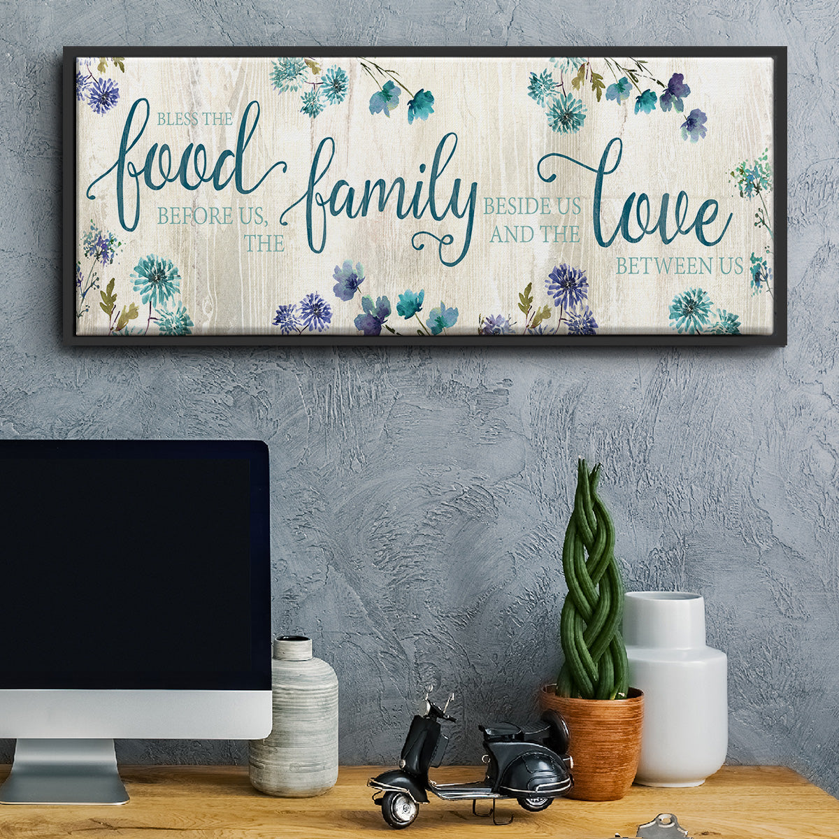 Food Family Love - Floater Framed Canvas Print