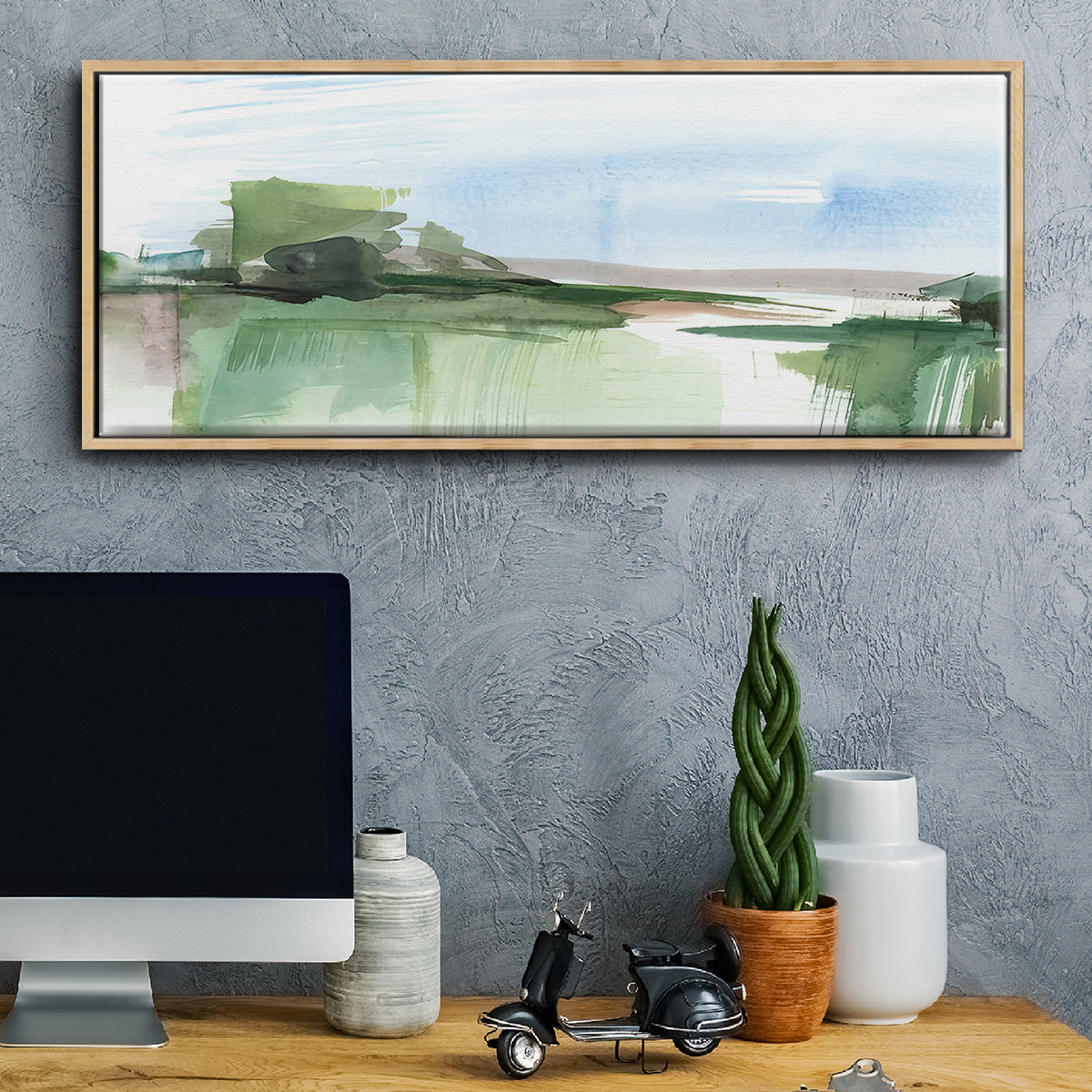 Abstract Wetland IV - Floater Framed Canvas Print