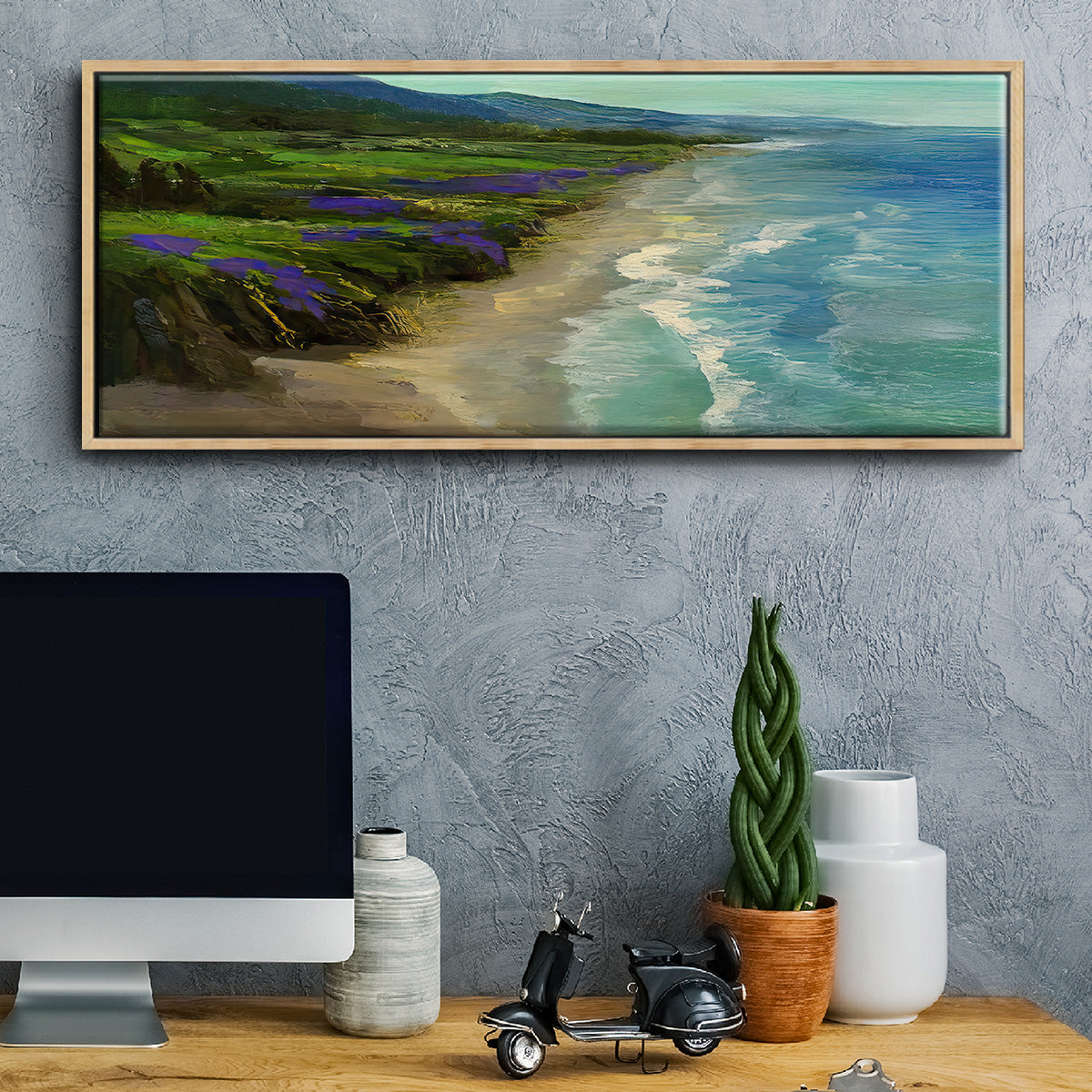 Montara Beach - Floater Framed Canvas Print