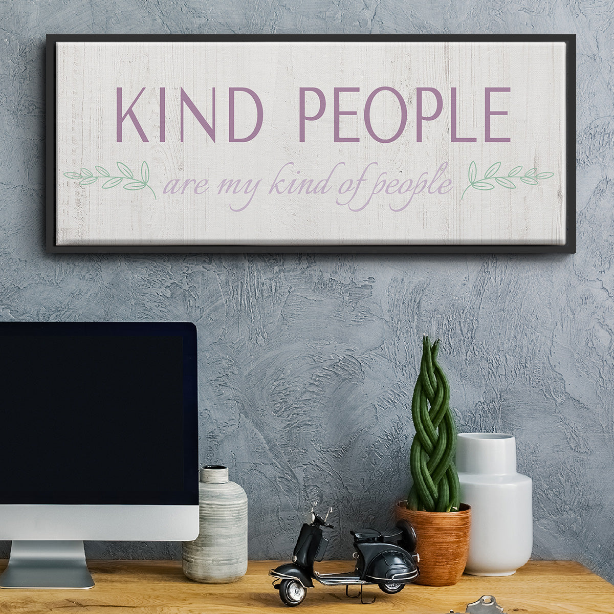 Kind People - Floater Framed Canvas Print