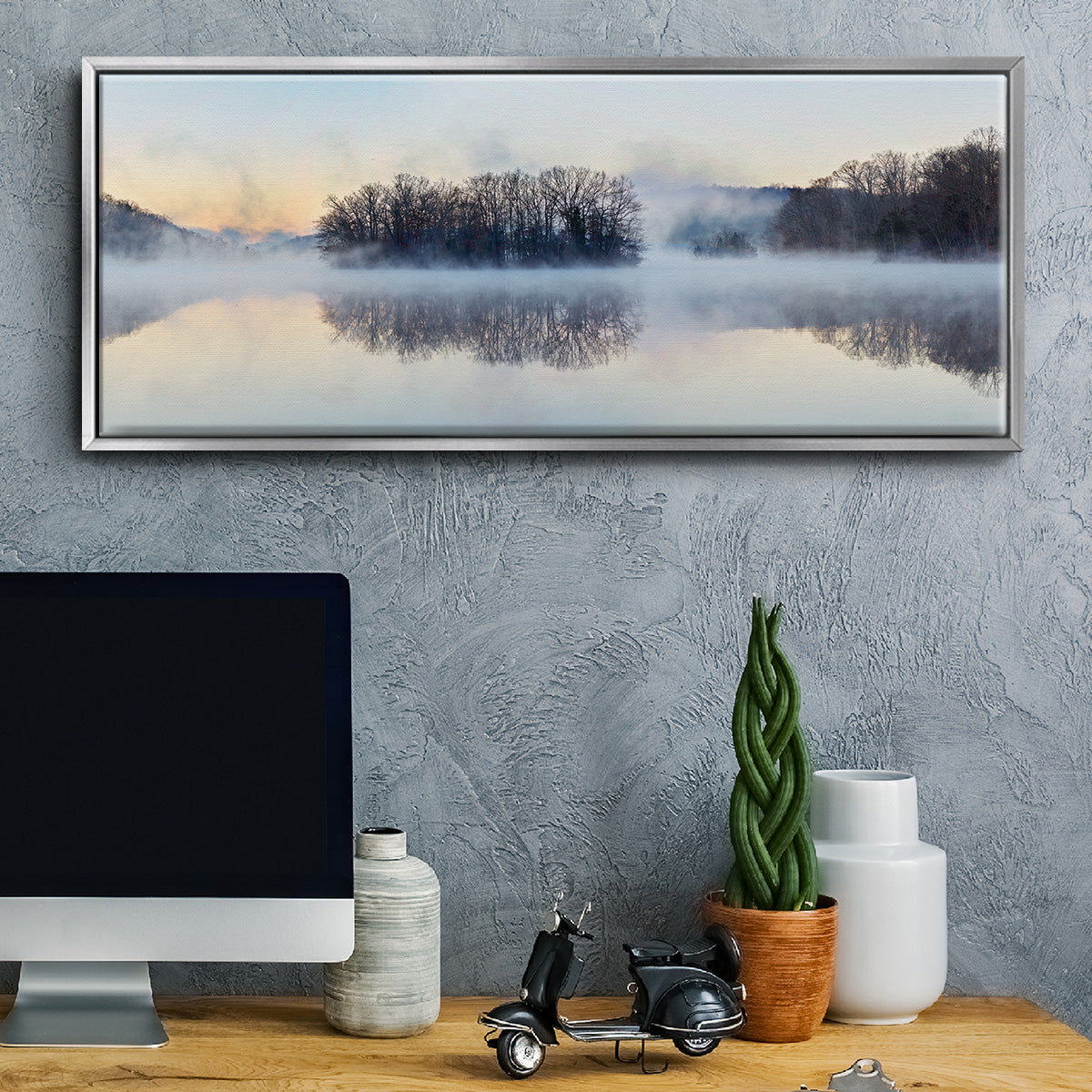 Scene on the Water VIII - Floater Framed Canvas Print