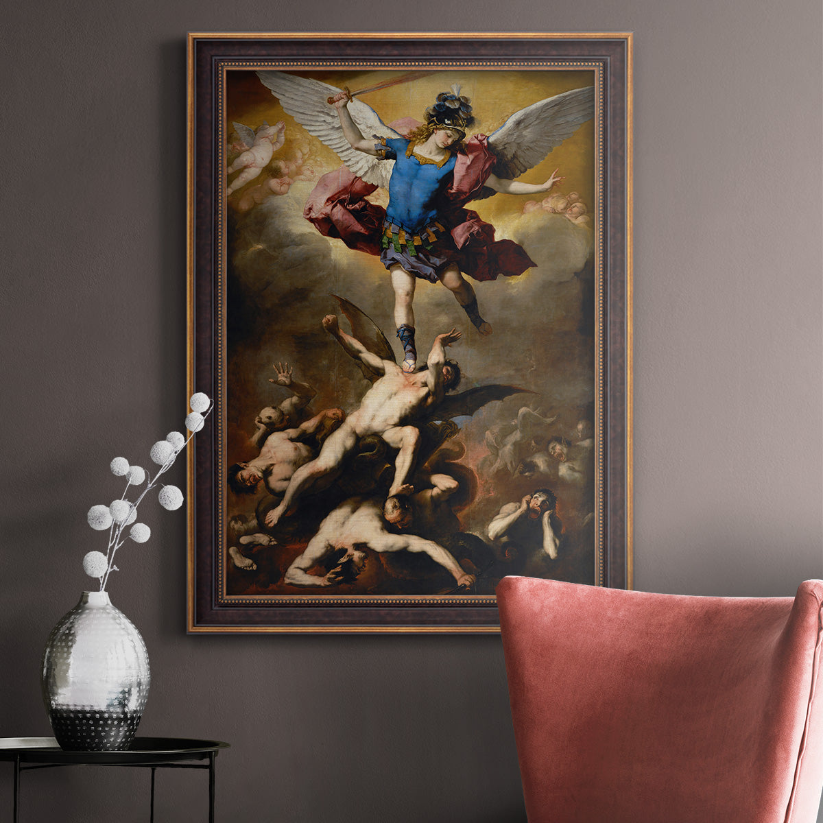 The Fall of the Rebel Angels - Ornate Framed Canvas Print