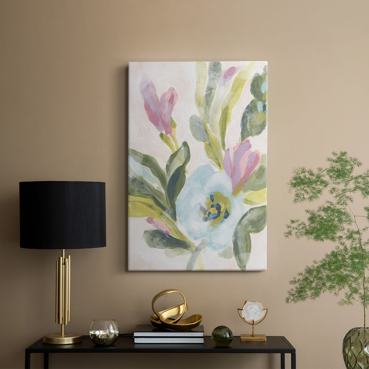 Floral Breeze Fresco II - Canvas Art Print