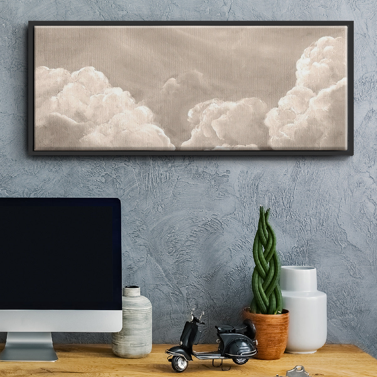 Painted Clouds II - Floater Framed Canvas Print