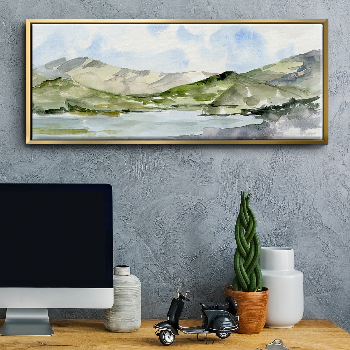 Serene Mountains I - Floater Framed Canvas Print