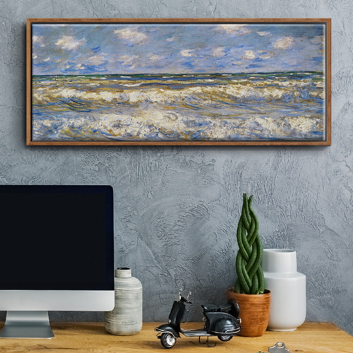 Rough Sea, 1881 - Floater Framed Canvas Print