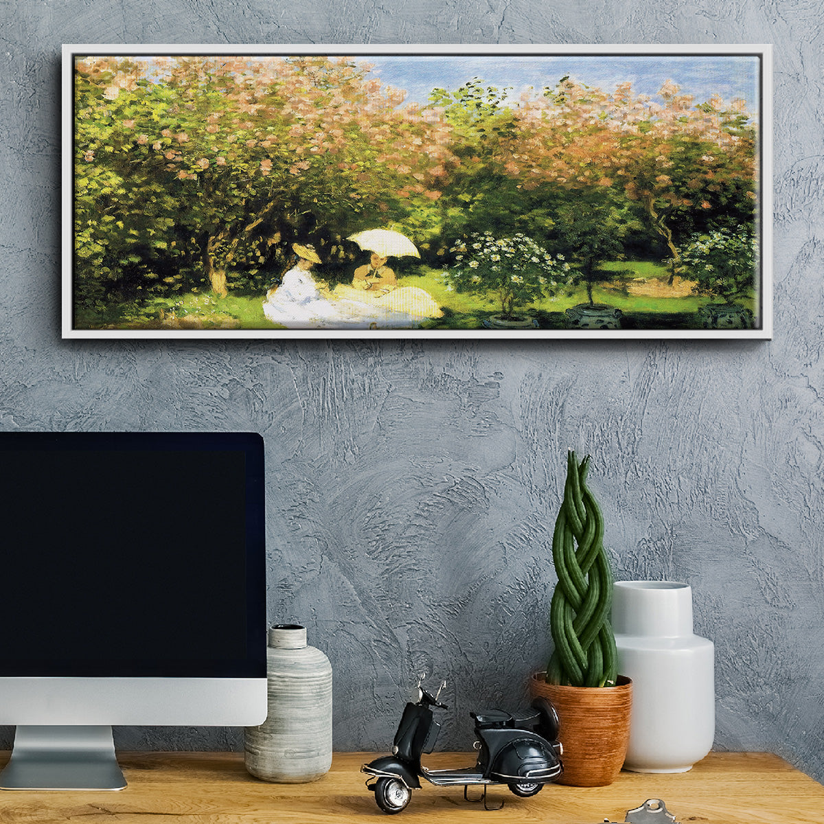 The Garden, 1872 - Floater Framed Canvas Print