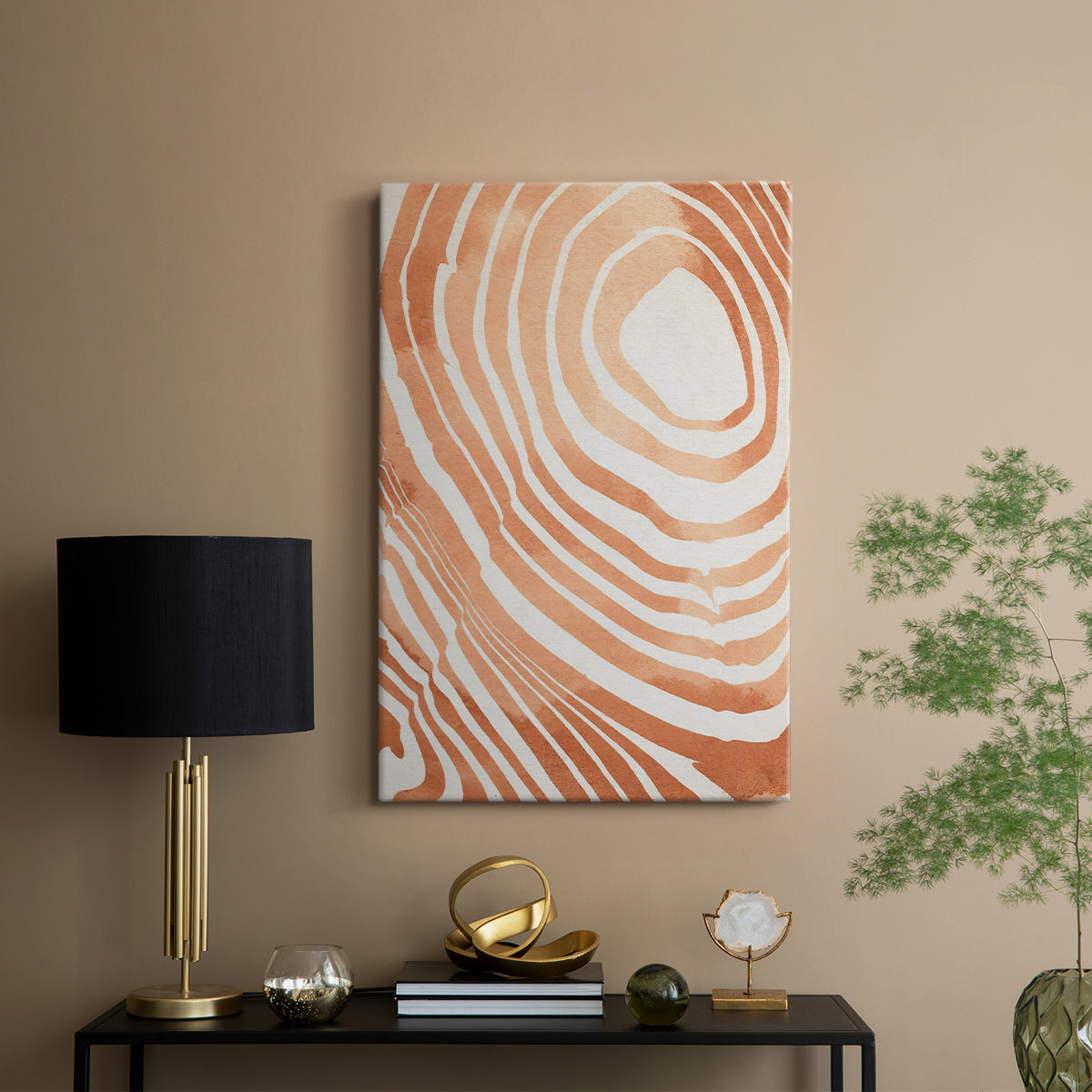 Wood Grain Suminagashi IV - Canvas Art Print