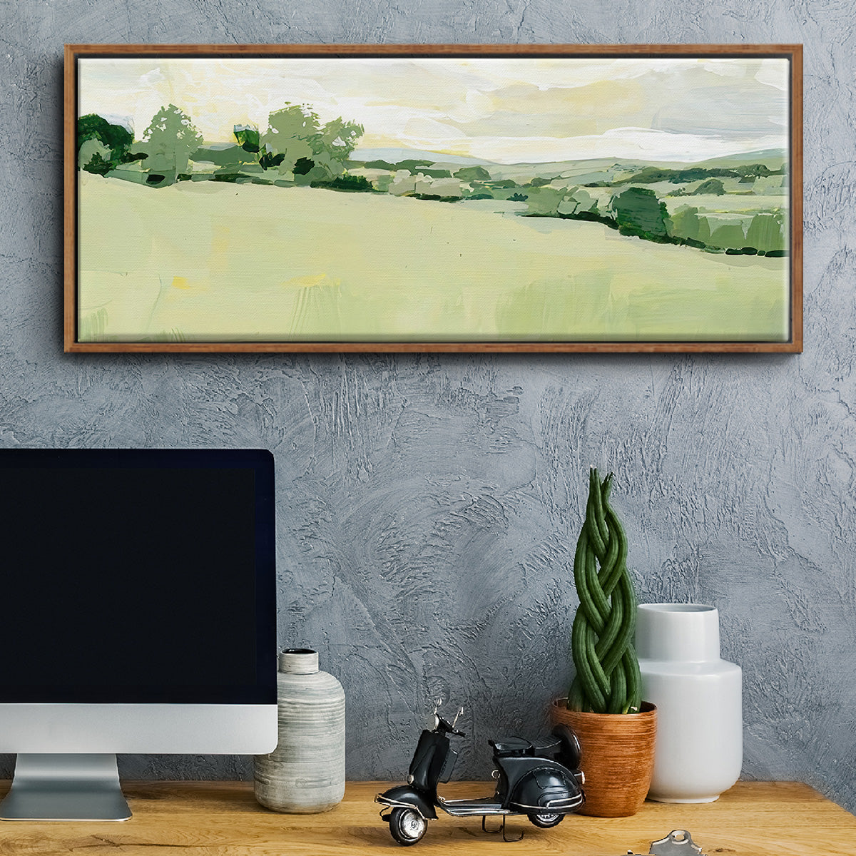 Pearly Pasture I - Floater Framed Canvas Print