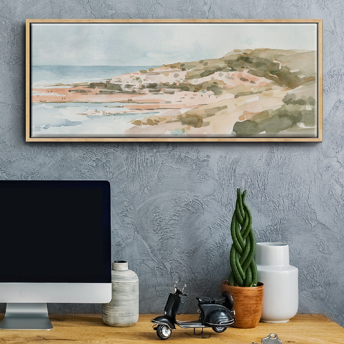 Neutral Seaside II - Floater Framed Canvas Print