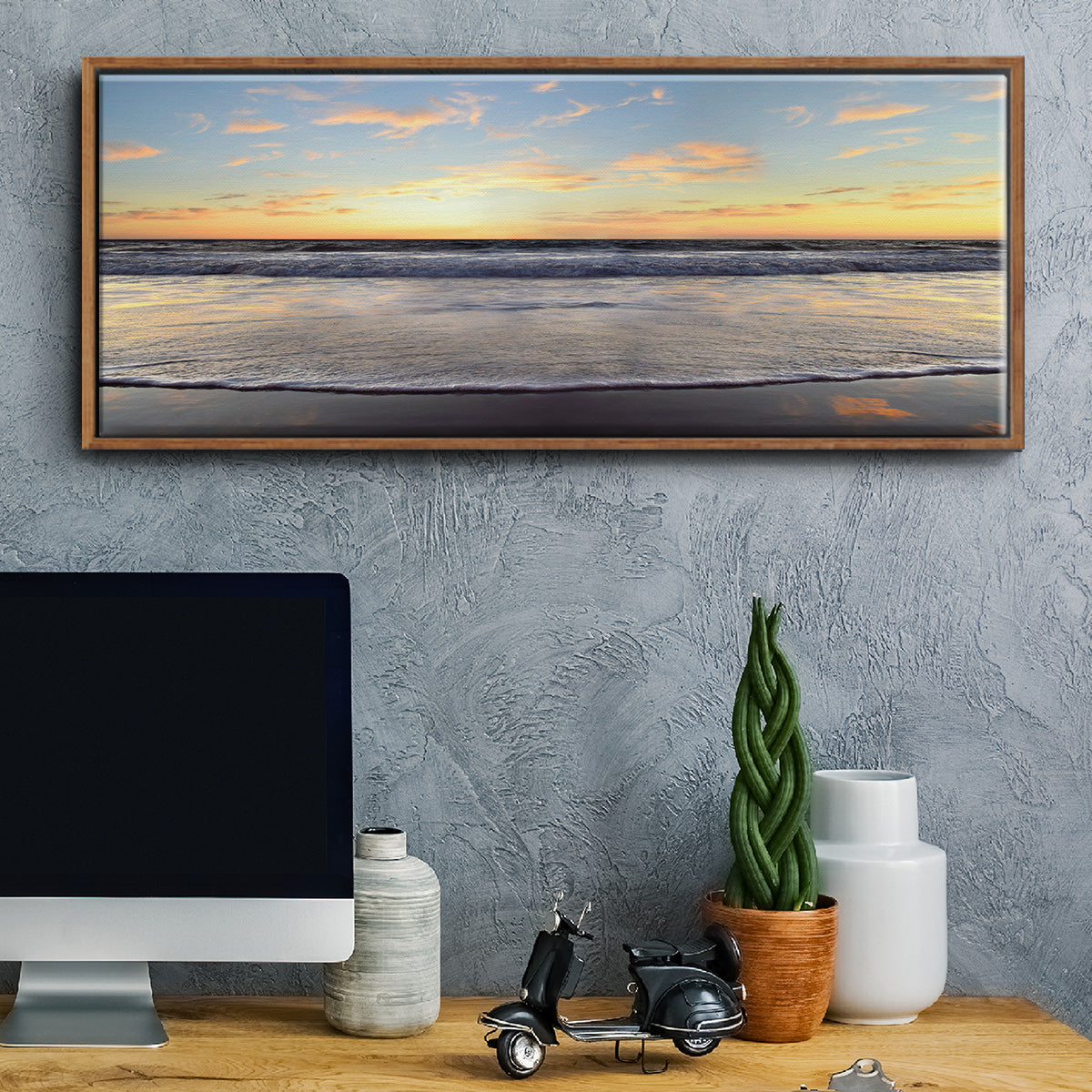 Evening on Venice Beach - Floater Framed Canvas Print