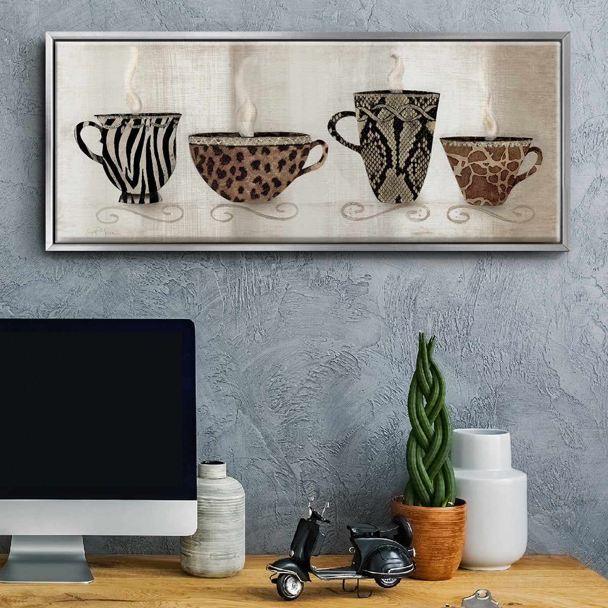 Coffee Skins I - Floater Framed Canvas Print