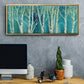 Birch on Blue - Floater Framed Canvas Print