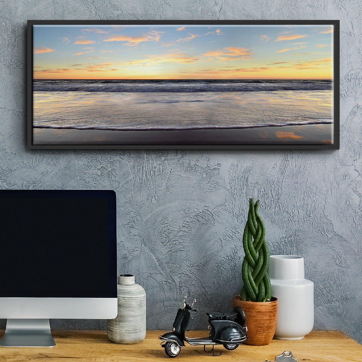 Evening on Venice Beach - Floater Framed Canvas Print