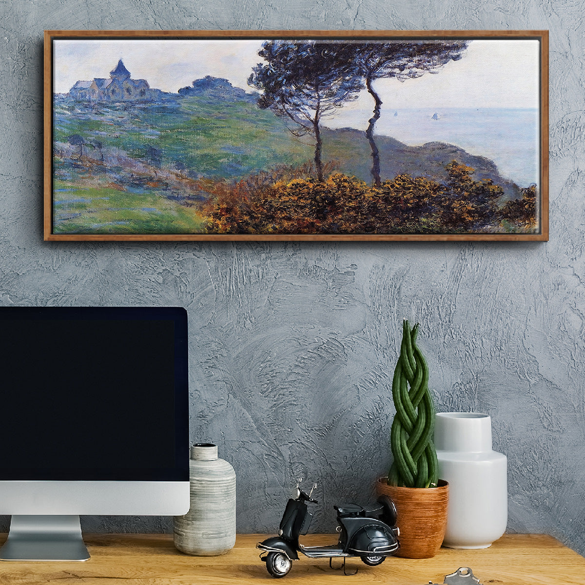 The Church at Varengaville, Grey Weather, 1882 - Floater Framed Canvas Print