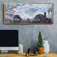 Saint Lazare Station in Paris, Arrival of a Train - Floater Framed Canvas Print