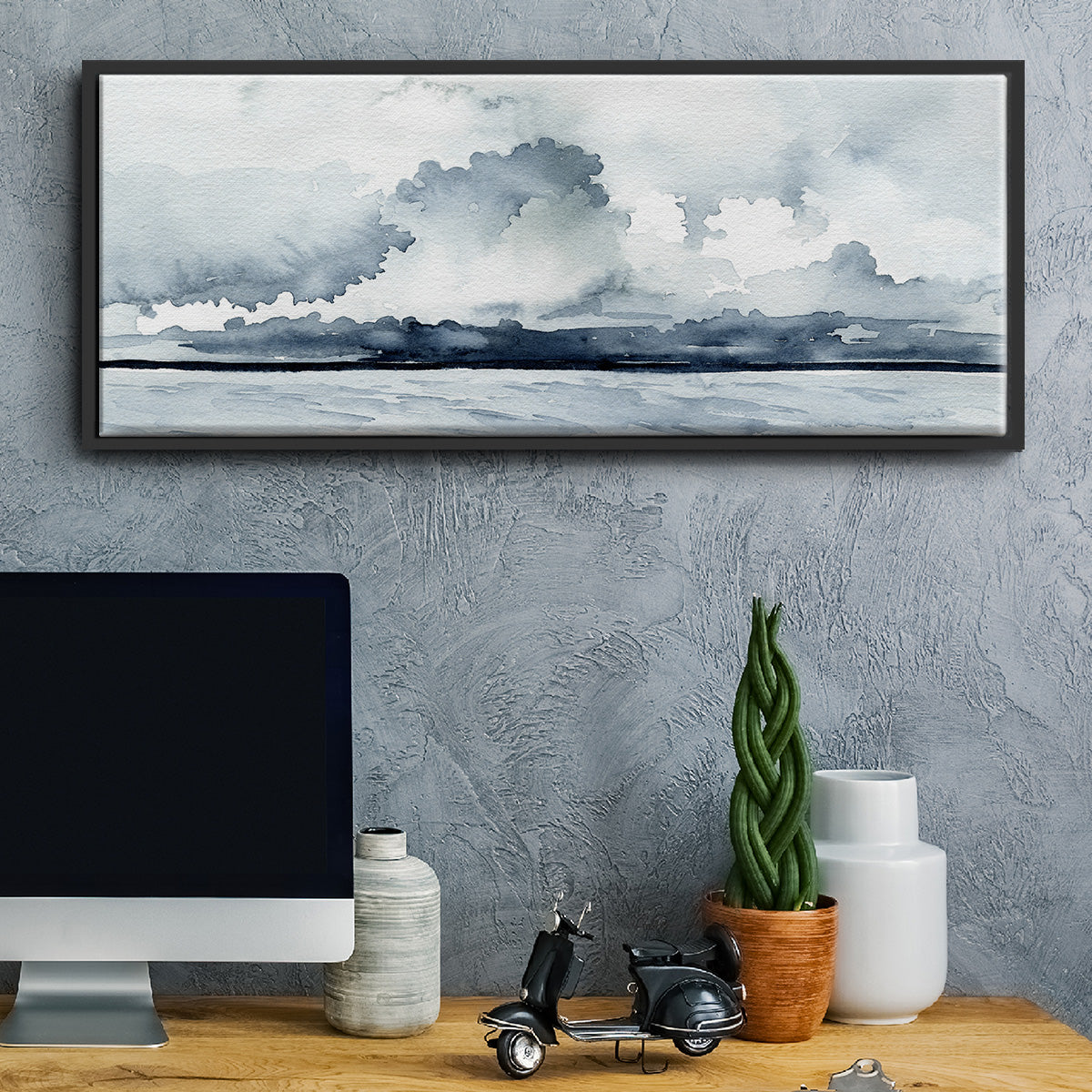 Passing Rain Storm I - Floater Framed Canvas Print