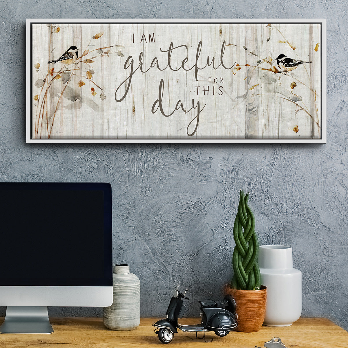 Grateful for this Day - Floater Framed Canvas Print