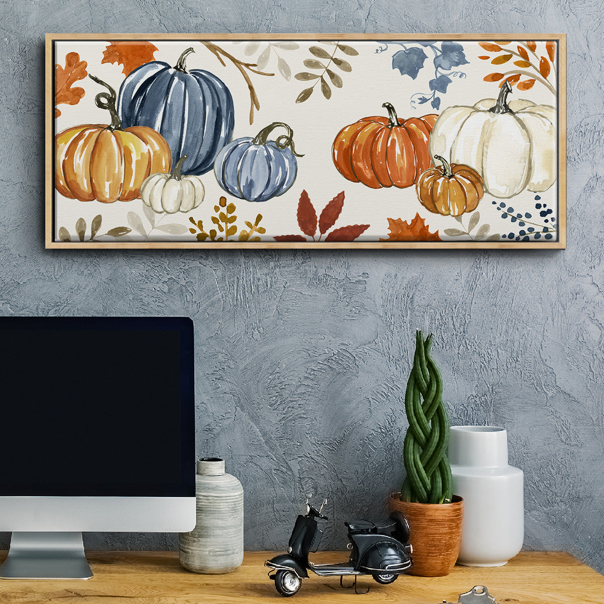 Autumn Pumpkins - Floater Framed Canvas Print