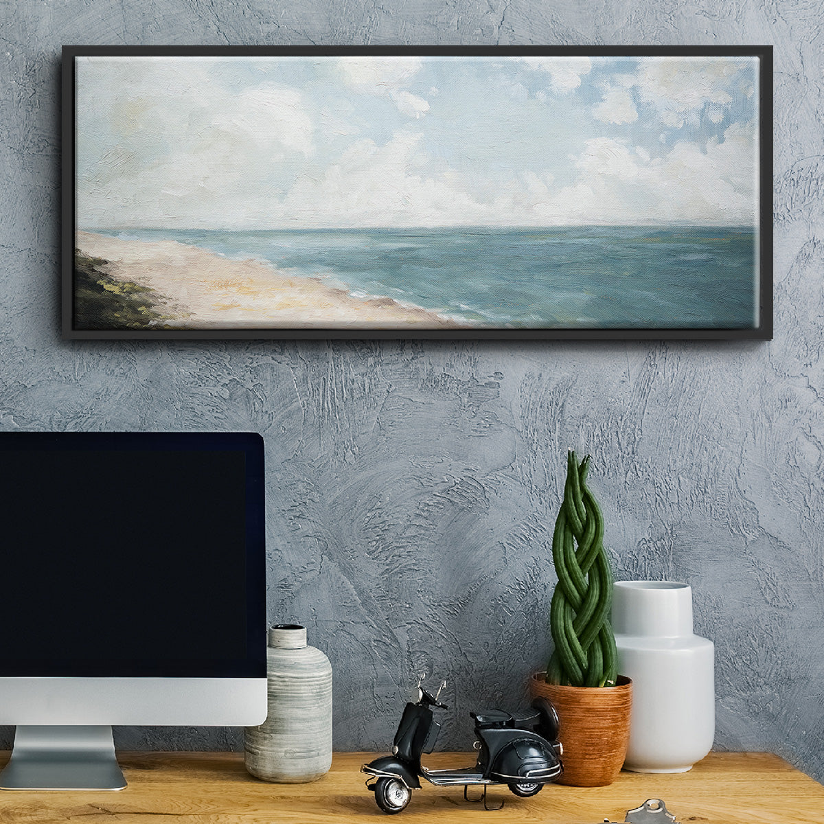 Beach View - Floater Framed Canvas Print