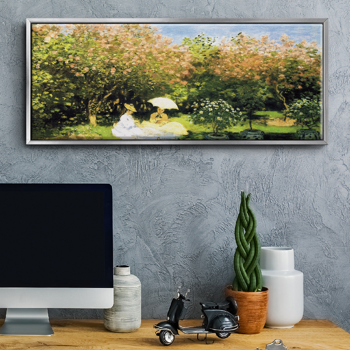 The Garden, 1872 - Floater Framed Canvas Print